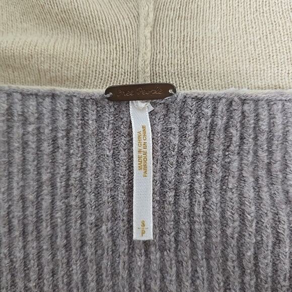 Free People‎ Peasant Cardigan Sweater Size Small Beige Brown Button Up Bohemian - Picture 3 of 11